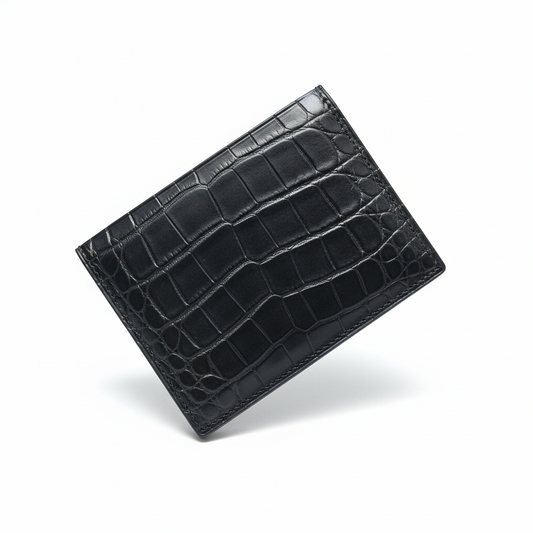 Black Crocodile Card Holder Product Image