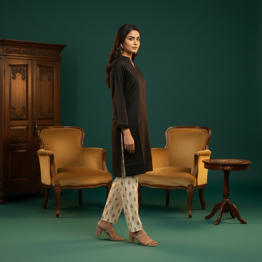 Black Kurta - Side Angle