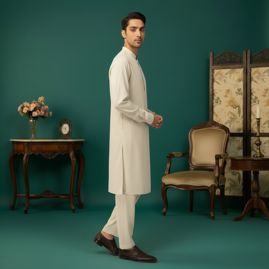 Cream Kurta Side View