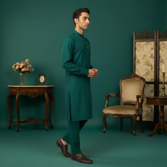Teal Kurta Side View