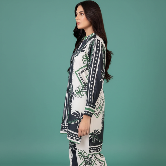 White Black Geometric Set Side