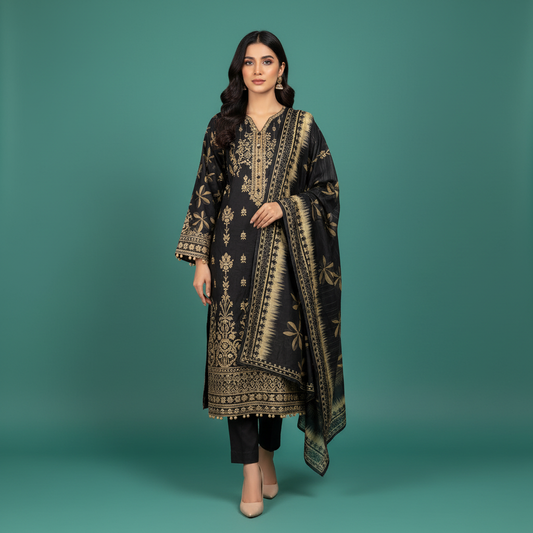 Black Gold Dress Front