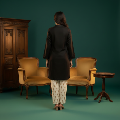 Black Kurta - Back View