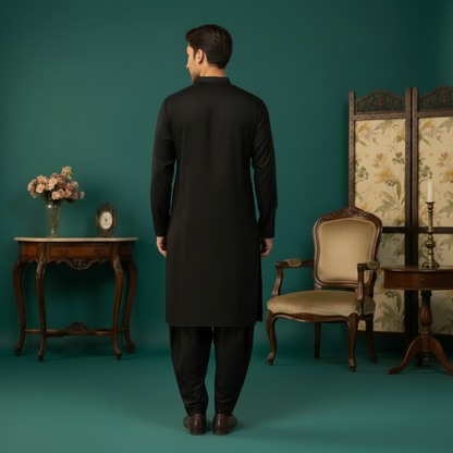 Black Kurta Back View