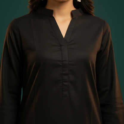Black Kurta - Detail Shot