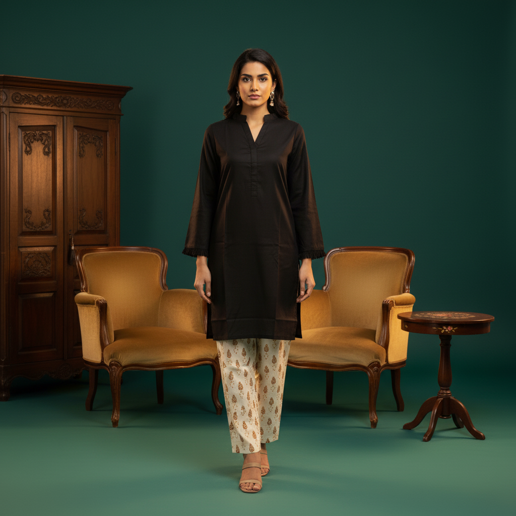 Black Kurta - Warm Lighting