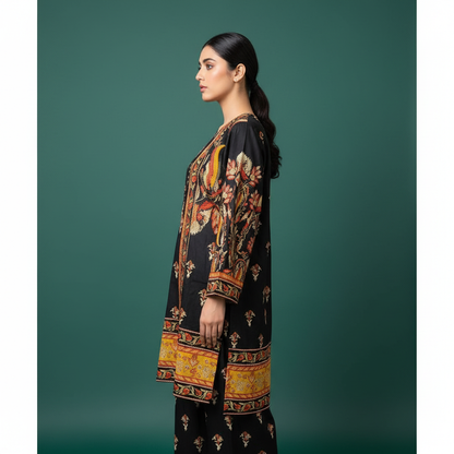 Black Orange Set Side - Baggy Trousers