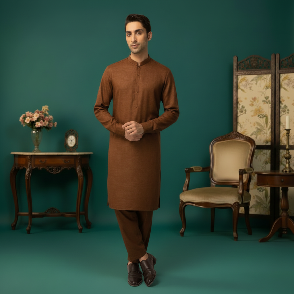 Brown Kurta Front View