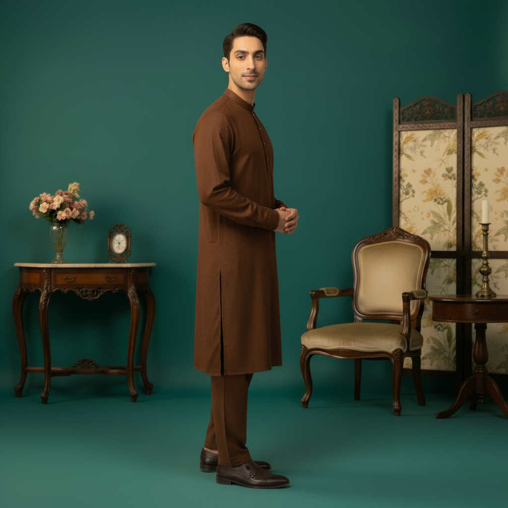 Brown Kurta Side View