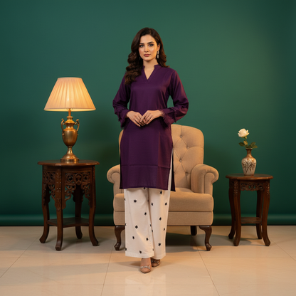 Front view - purple kurta