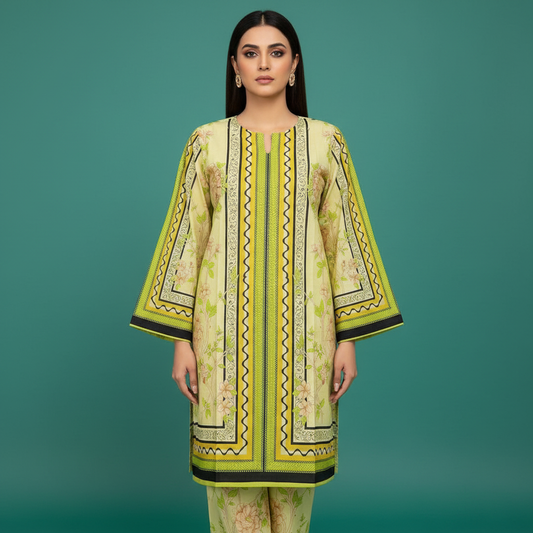 Lime Green Floral Set Front