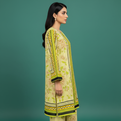 Lime Green Floral Set Side