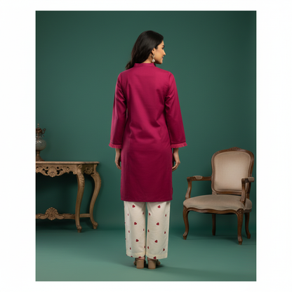 Magenta Kurta - Back View