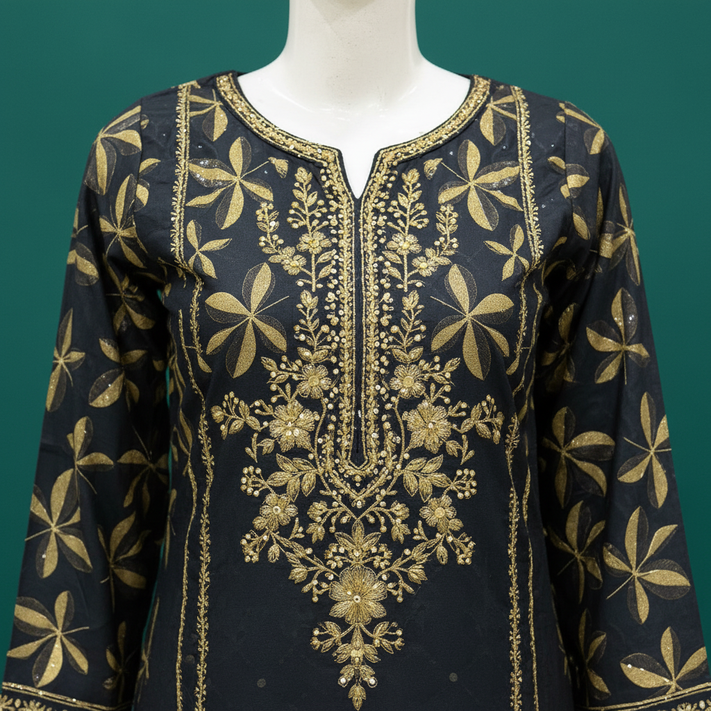 Neck Embroidery Detail