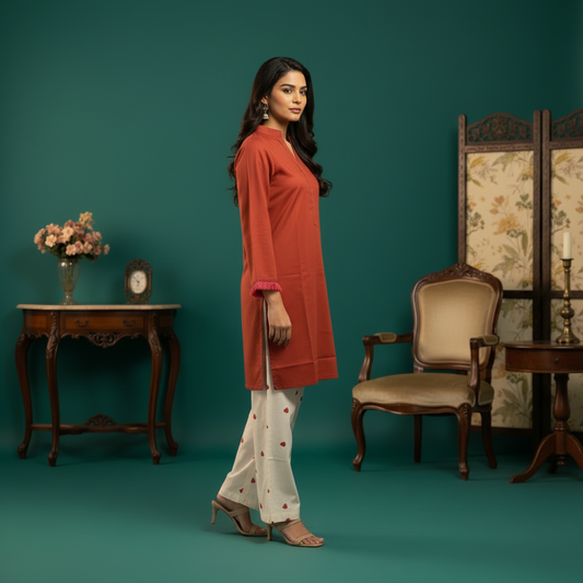 Terracotta Kurta - Side Angle