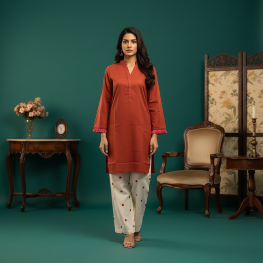 Terracotta Kurta - Warm Lighting