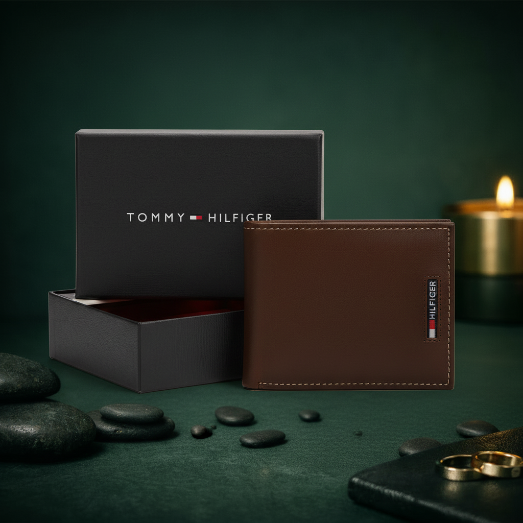 Tommy Hilfiger brown wallet with darker tones