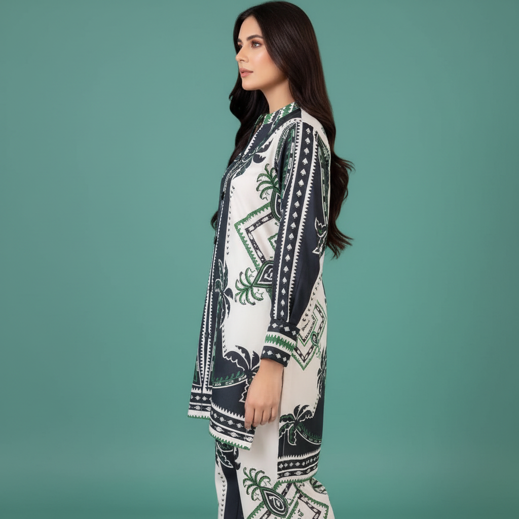 White Black Geometric Set Side